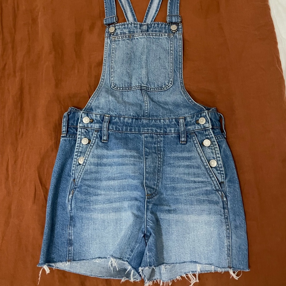 Madewell denim overalls shorts